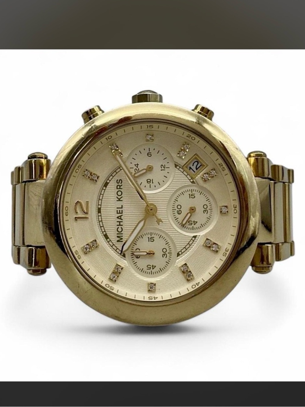 Michael Kors MK5276 Gold Tone Dial Gold Tone Stainless Chronograph Women's Watch